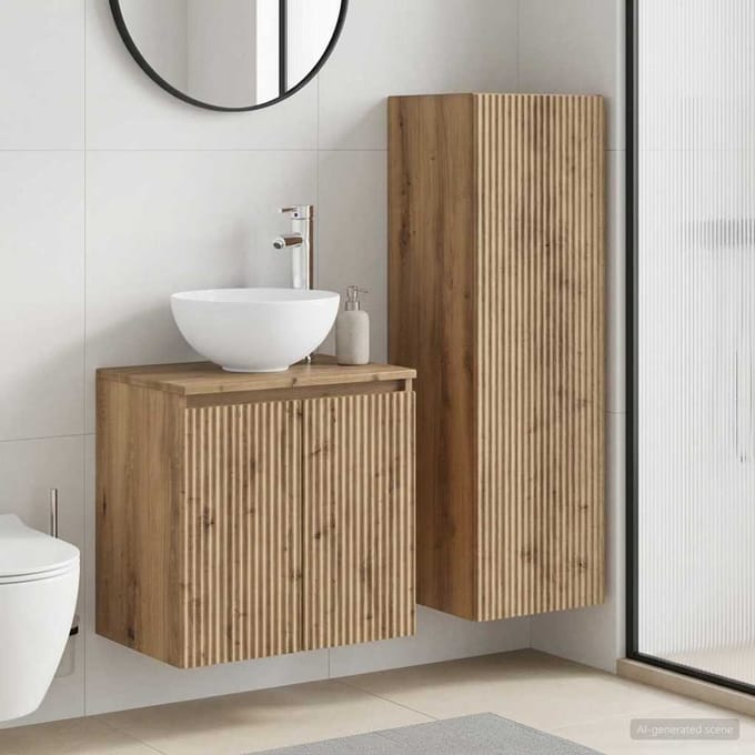 vidaXL - Badkamermeubel - Set - 2 - st - Artisanaal - eiken - 33 - x - 34,5 - x - 100 - cm