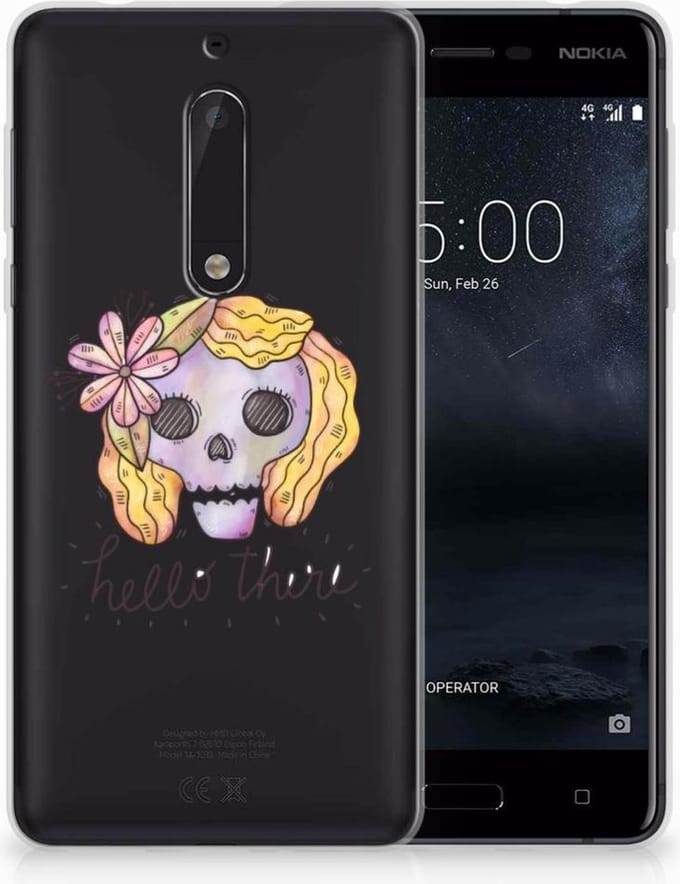 Silicone Back Case Nokia 5 Boho Skull