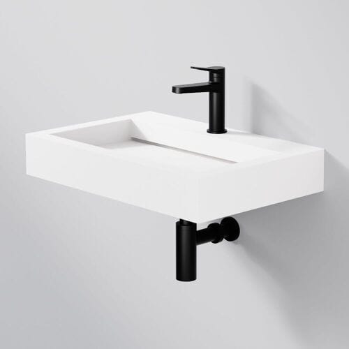 Steinberg Series 440 Wall Washbasin in Mineo Stone 60 x 40 cm 440 6123 W