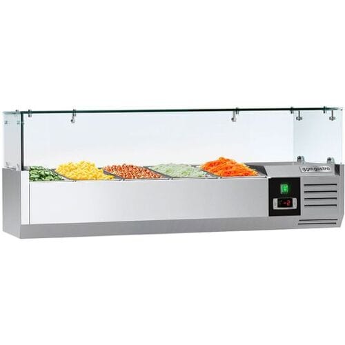 GGM Gastro Opzetkoelvitrine PREMIUM - 1200x335mm - 5x GN 1/4 zilver
