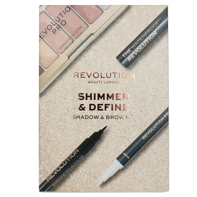 Oogschaduw paletten Makeup Revolution Shimmer Define Oogschaduw- en Wenkbrauwset