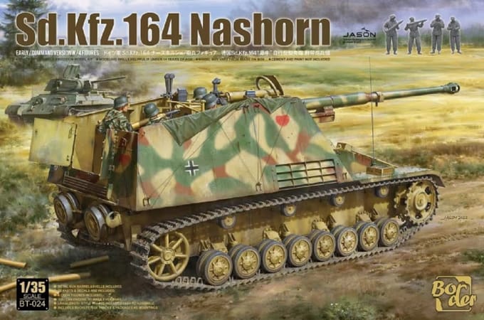 Border Model Modelbouwpakket Militaire voertuigen - BT024 Sd.Kfz. 164 Nashorn - Early/Command w/4 figures Plastic - 1:35 - Modelbouw