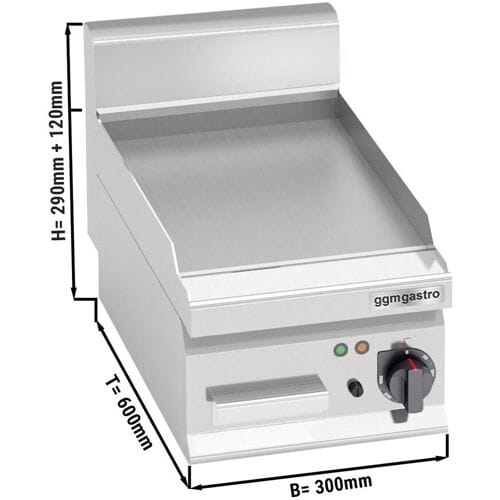 GGM Gastro Elektro Bratplatte - 4 kW - Glatt Zilver