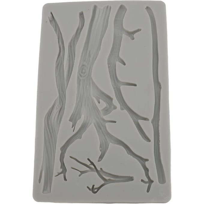 Outil de Moulage en Silicone Forme Branche d'Arbre pour Chocolat Argile Fabrication de Bougies Décoration de Gâteaux gray