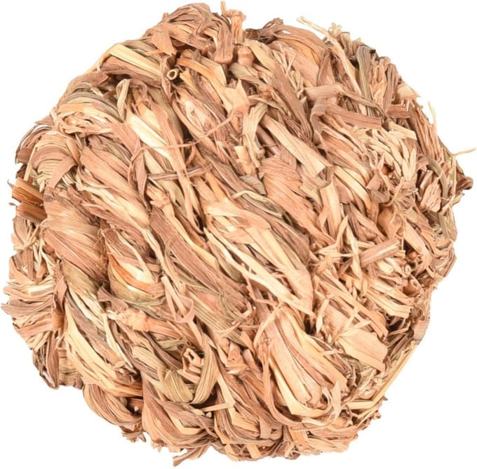 Konijnenspeelgoed bollie gras - Bruin - 6 cm