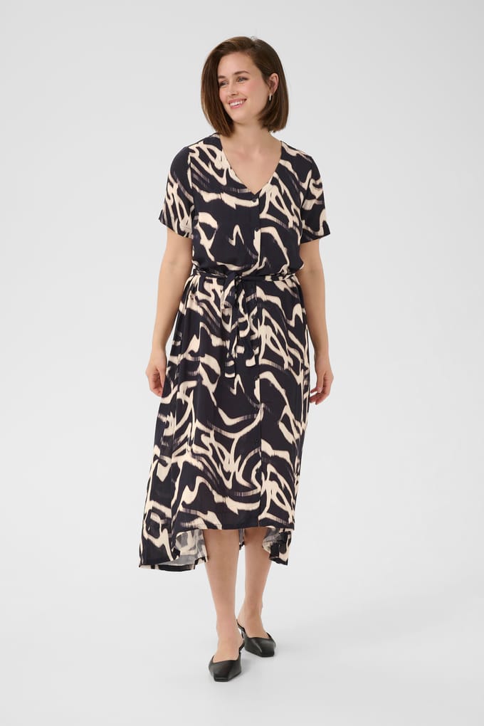 Jurk KAbeathe A-shape black offwhite