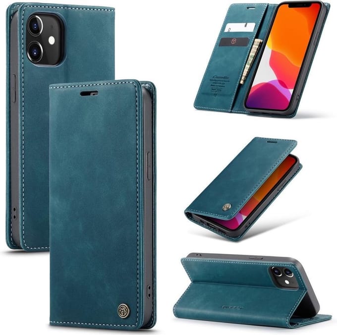 CaseMe Book Case - Geschikt voor iPhone 12 Mini Hoesje - Groen