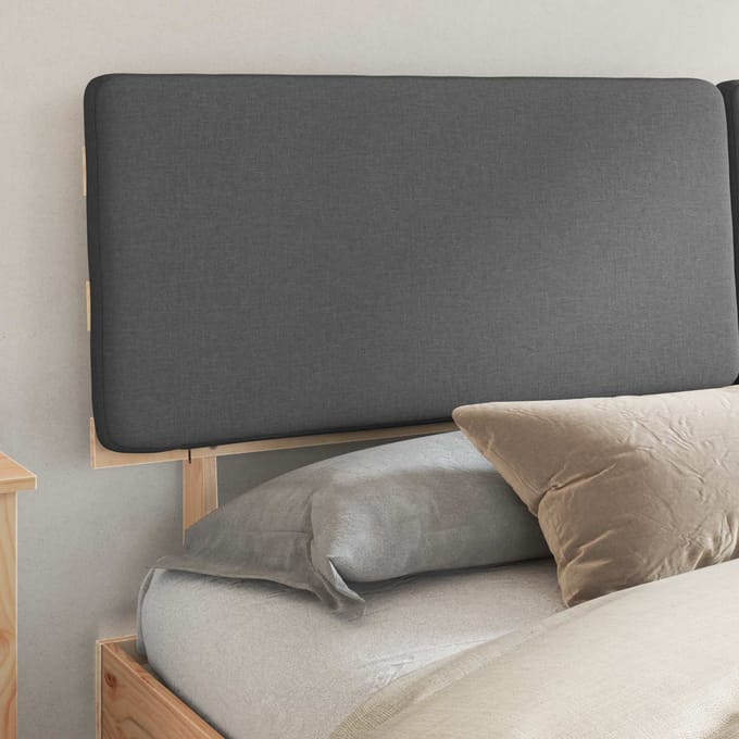 vidaXL - Bedframe - met - Gevoerde - Hoofdbord - Donkergrijs - 180 - x - 200 - cm