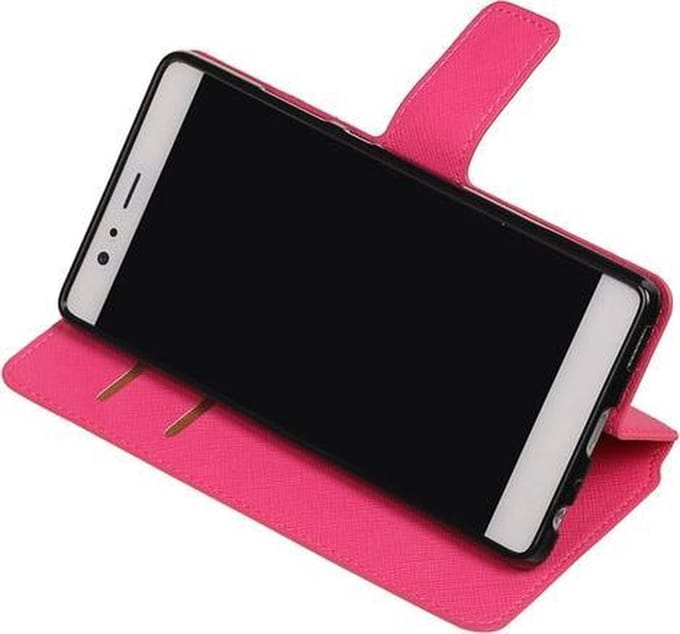 BestCases.nl Roze Huawei P9 Lite TPU wallet case booktype hoesje HM Book