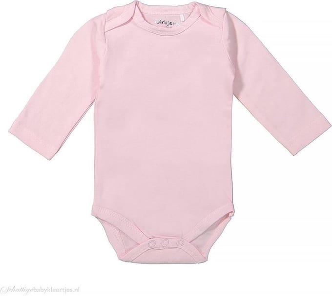 Dirkje Basic romper lange mouw roze maat 86/92