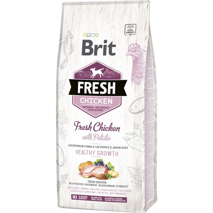 Brit Fresh Kip met aardappel Puppy Healthy Growth - Dubbelpak: 2 x 12 kg
