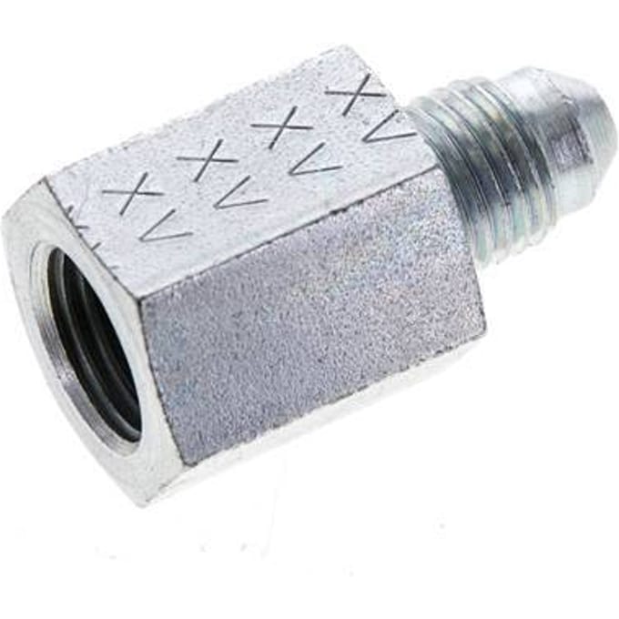 JIC Verloopnippel G1/4'' Binnendraad X UNF 7/16''-20 Buitendraad Staal 310bar [2 Stuks]