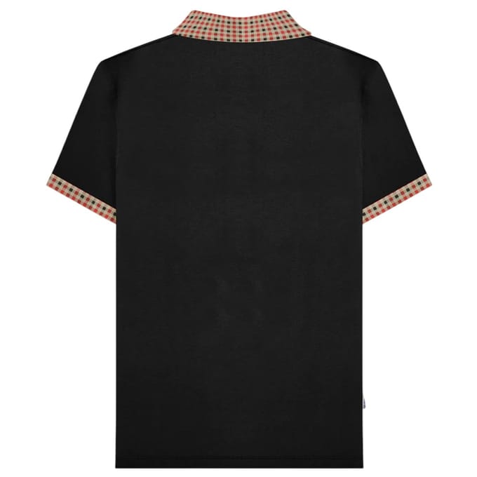 Lambretta Heren SS25 Gingham Poloshirt (Zwart)