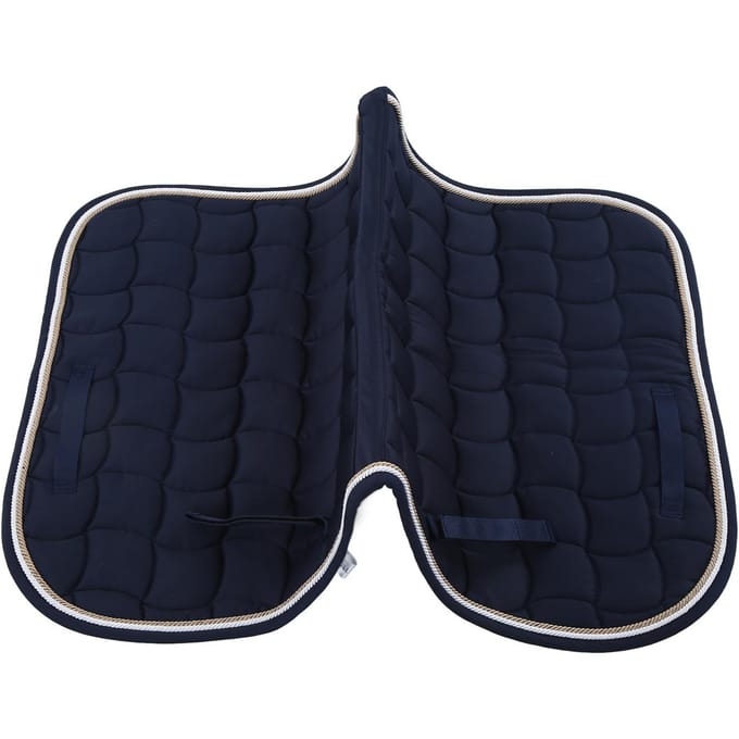 Tapis de selle souple et respirant polyvalent à double corde avec sangle à main et sangle de sangle pour bleu foncé