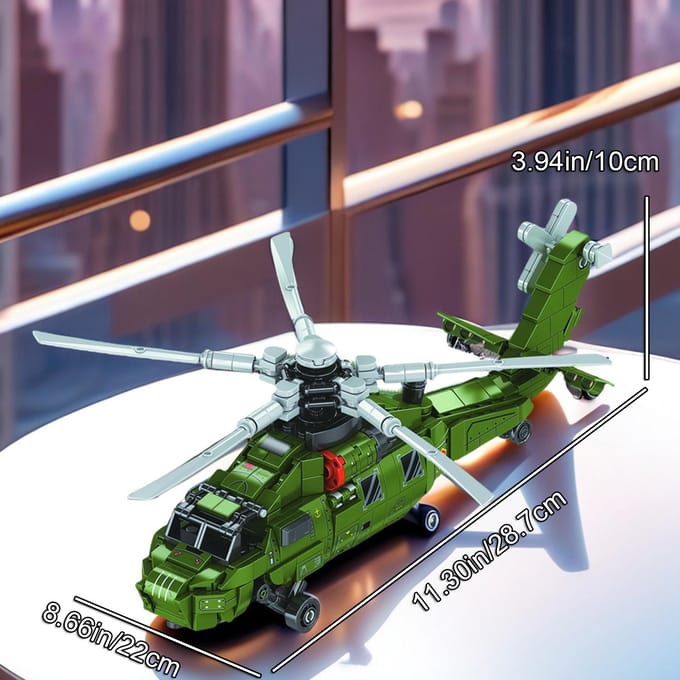 478 STUKS Helikopter Bouwstenen Speelgoed Technologie Assemblage Educatief Speelgoed Bureaublad Decoratie Cadeaus gray