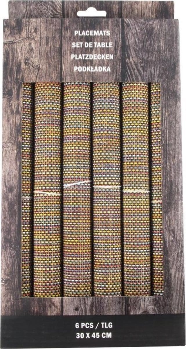 Svenska living Placemats - 6x stuks - wit - polyester - 45 x 30 cm