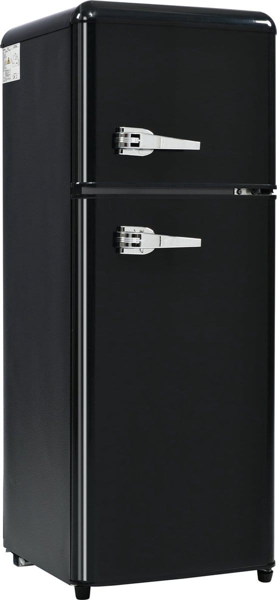 Merax Retro Mini Koelkast 92L – Koel-vriescombinatie – Zwart – Energieklasse D