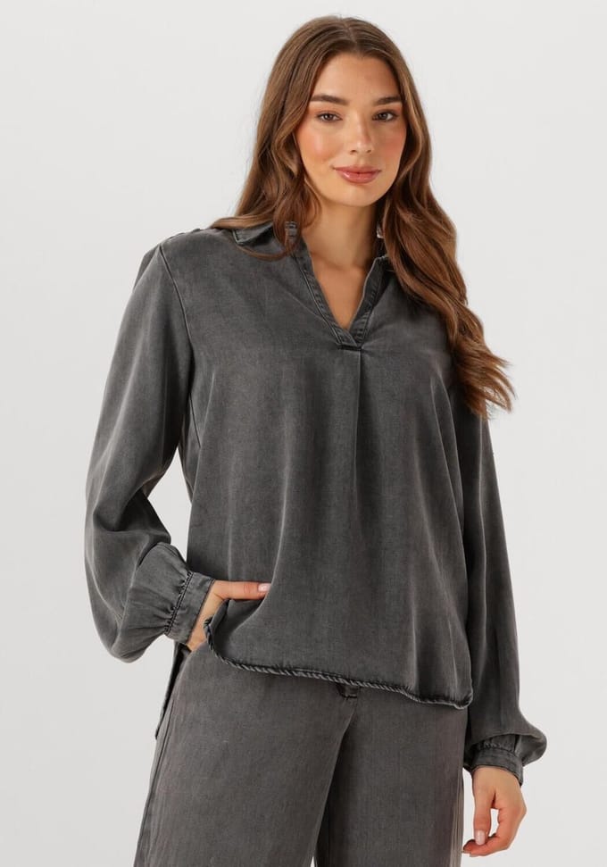 Simple Wv-tencel-twill-25-3 Dames - Jurken - Donkergrijs - Maat S