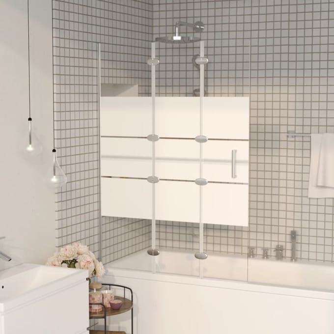 vidaXL - Douchewand - inklapbaar - 100x140 - cm - ESG - wit