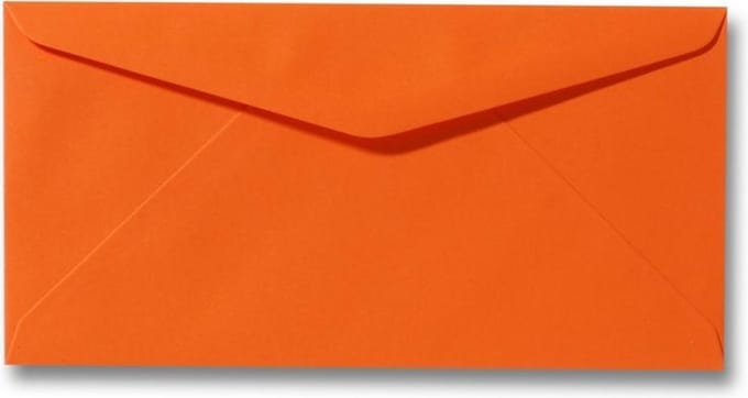 Envelop 11 x 22 cm Donkeroranje 100 stuks