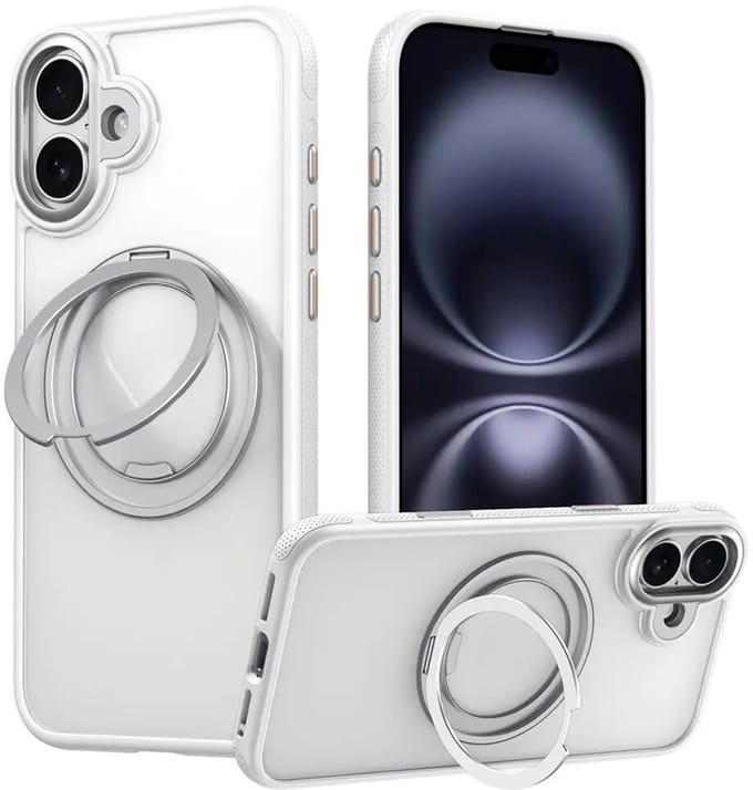 Premium Hoesje geschikt voor Apple iPhone 16 - MagSafe Kickstand - Wit