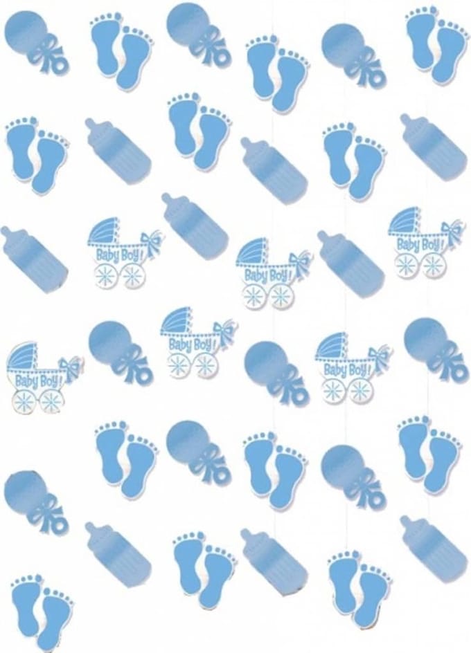 Amscan Hangdecoratie Babyshower Jongen 210 Cm Blauw