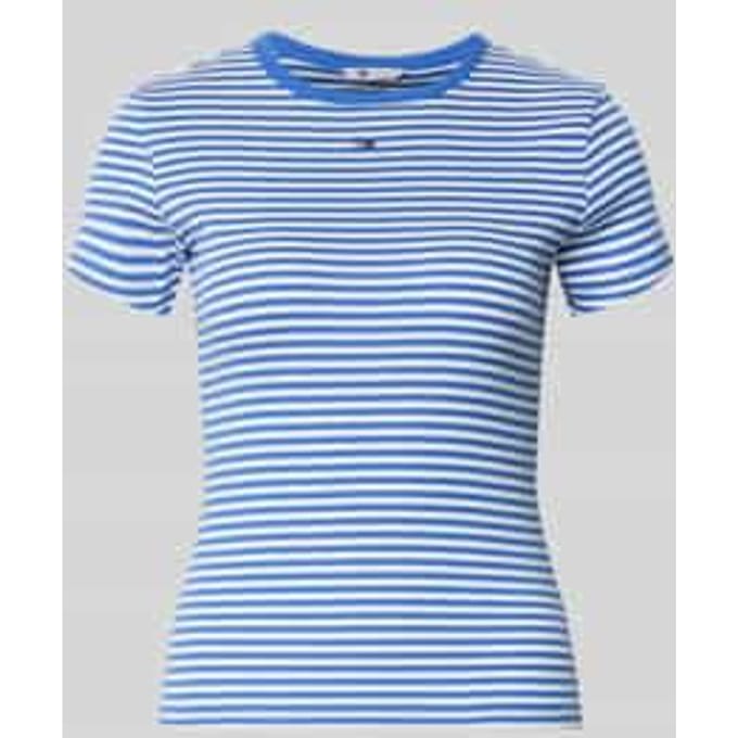 slim fit T-shirt van katoenmix