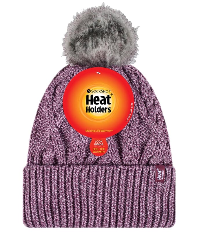 Heat Holders - Pom Pom-muts met boeien voor dames - Roos
