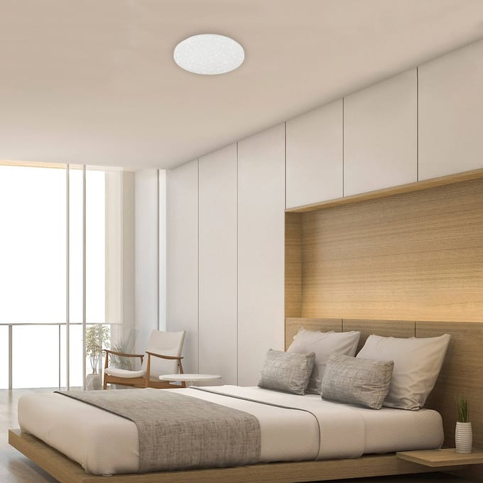 Briloner Leuchten - Plafondlamp - LED - Badkamerlamp - Sterrenhemel - Wit - IP44 - Ø38,5cm