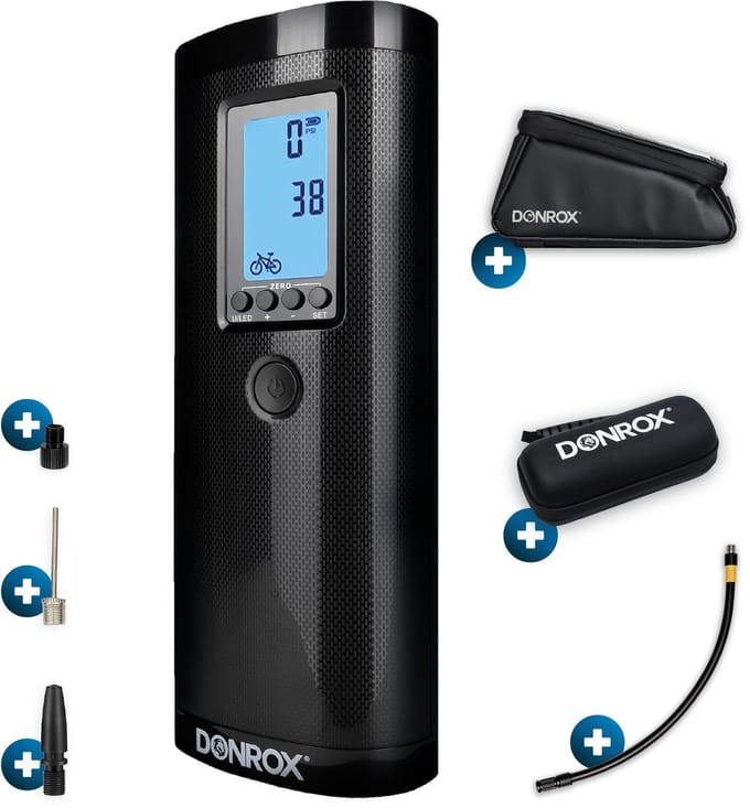 Donrox F511 Mini Compressor Bandenpomp - Bundel met Fietstas