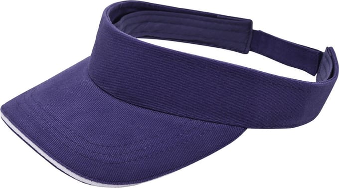 Brushed Katoenen - zonneklep - Pet - Donkerblauw / Wit