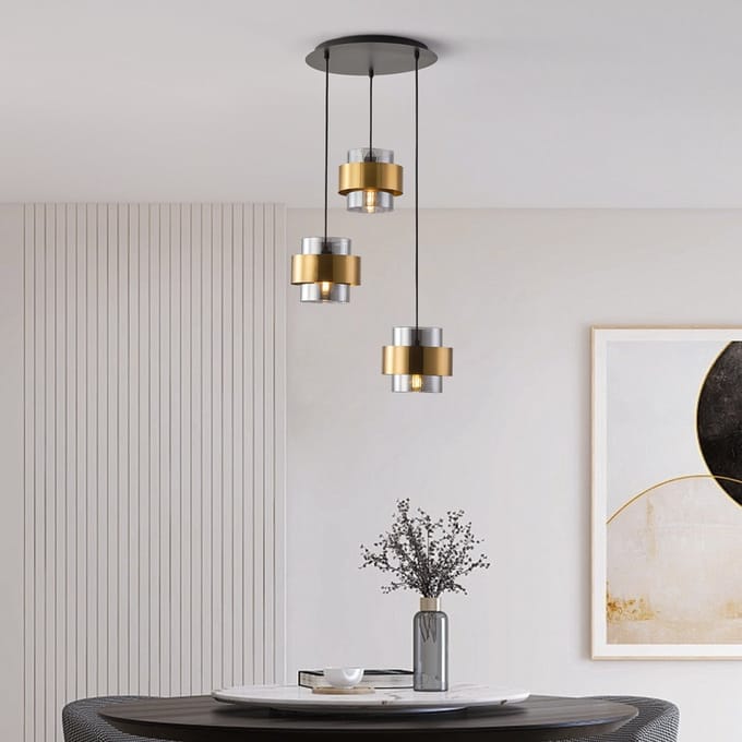 LumenXL Moderne hanglamp - bronzen details, 3-lichts - Arany