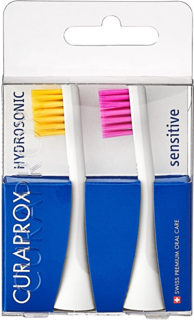 Curaprox Hydrosonic Opzetborstel Sensitive Duo Geel Roze 2 stuks