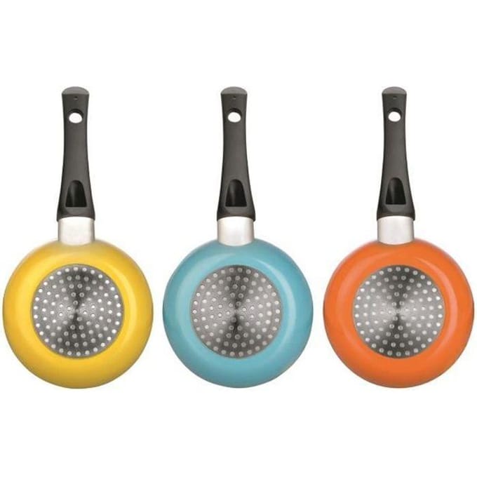 Mini Poêle - Indubasic - Aluminium - Anti-adhérent - Diamètre 14 cm - Couleur Orange vert