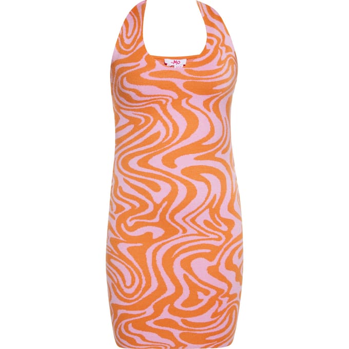 Mymo Jurk Dames roze oranje
