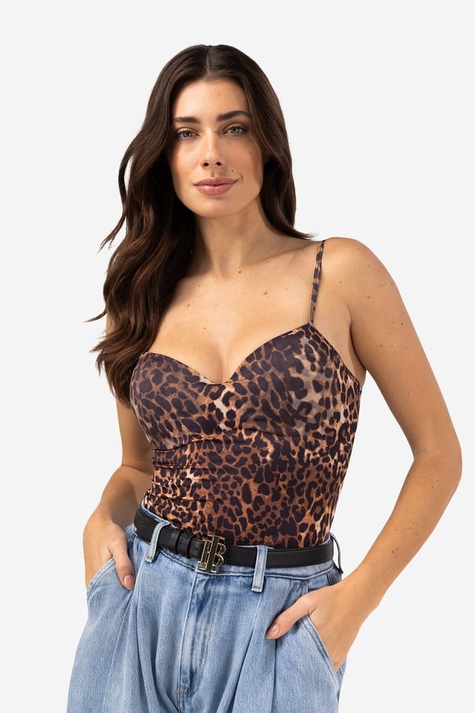 Ibana Eden Leopard Leopard Maat: M | Onderhemden Outlet | Dames | Bruin