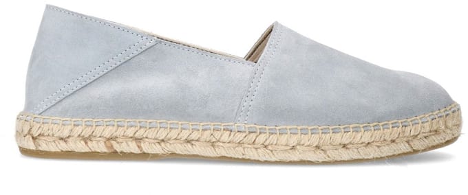 Manfield - Heren - Lichtblauwe suède espadrilles - Maat 45
