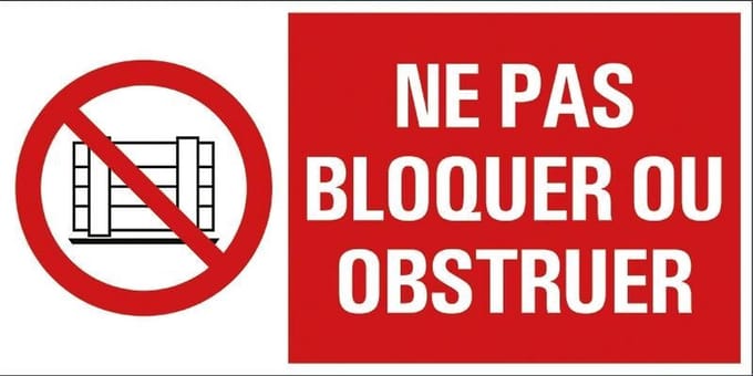 Pickup - Ne pas bloquer ou obstruer - conform NEN-EN-ISO 7010 bord 30x15 cm