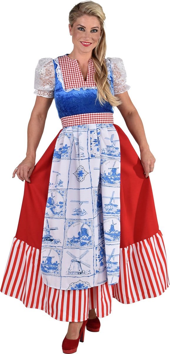 Magic Design Verkleedjurk Delfs Blauw Lang Dames Polyester Mt Xs