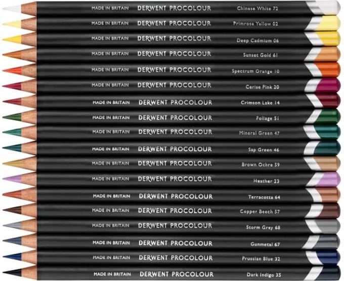 Derwent Procolour Professionele kleurpotloden set - 12 stuks
