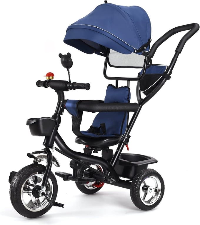 Kinderdriewieler - Loopfiets - Buiten Spelen - 4-in-1 Functie - 46x75x106cm - Blauw