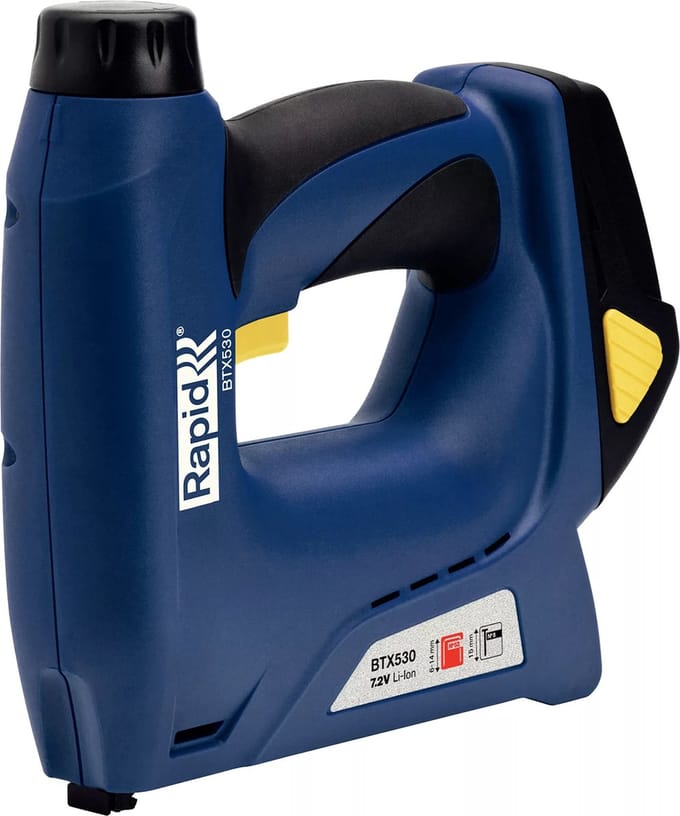 Rapid Elektrische Tacker BTX530 - Draadloos - Push & Release - 7,2 V Li-Ion - Blauw/geel