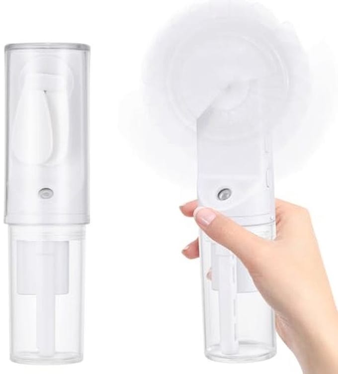Oplaadbare Mini Handventilator met Watersproeifunctie - Draagbare Ventilator voor Binnen en Buiten