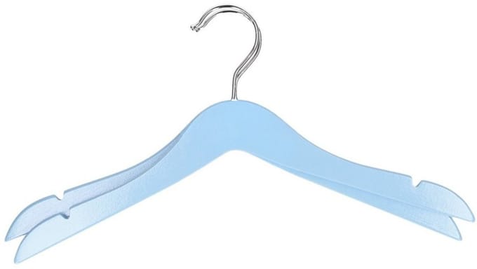 Storage Solutions kledinghangers voor kinderen - 2x stuks - hout - Klerenhangers - blauw
