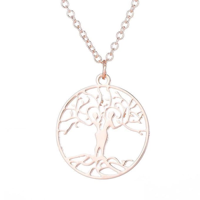 24/7 Jewelry Collection Levensboom Ketting - Rosé Goudkleurig