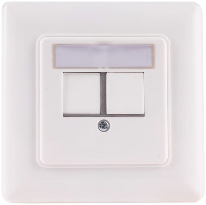 Wandcontactdoos voor 2 Keystone modules / wit (RAL9016)