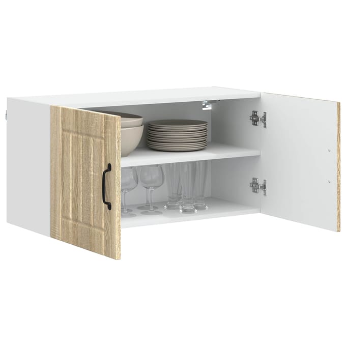 vidaXL - Wandkast - LUCCA - Sonoma - Eiken - 80 - x - 31 - x - 40 - cm - Bewerkt - hout