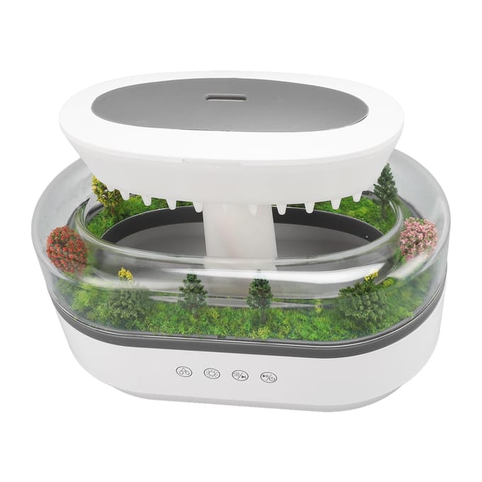 250ml Microlandschap Druppel Essentiële Olie Aromatherapie Diffuser met 7 Kleuren LED-lichten Nevel gray