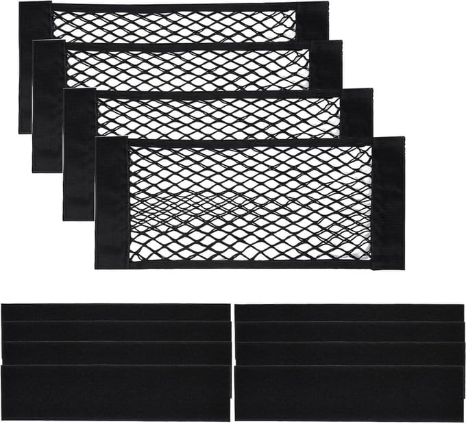 Famanu - Auto kofferbaknet set van 4 elastische opbergnetten 40 x 25 cm