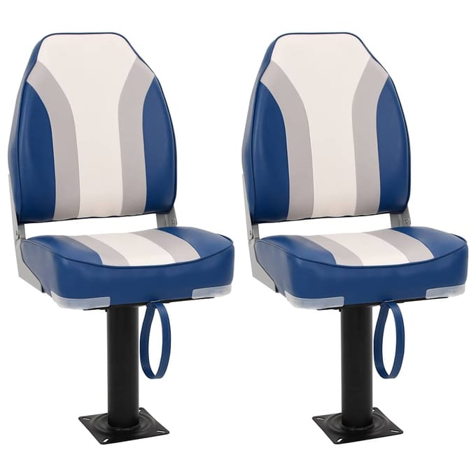 vidaXL - Bootstoelen - inklapbaar - 2 - st - met - hoge - rugleuning
